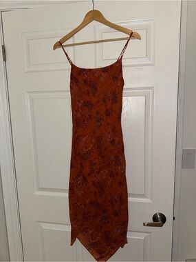 My Michelle Rust Floral Slip Midi Dress